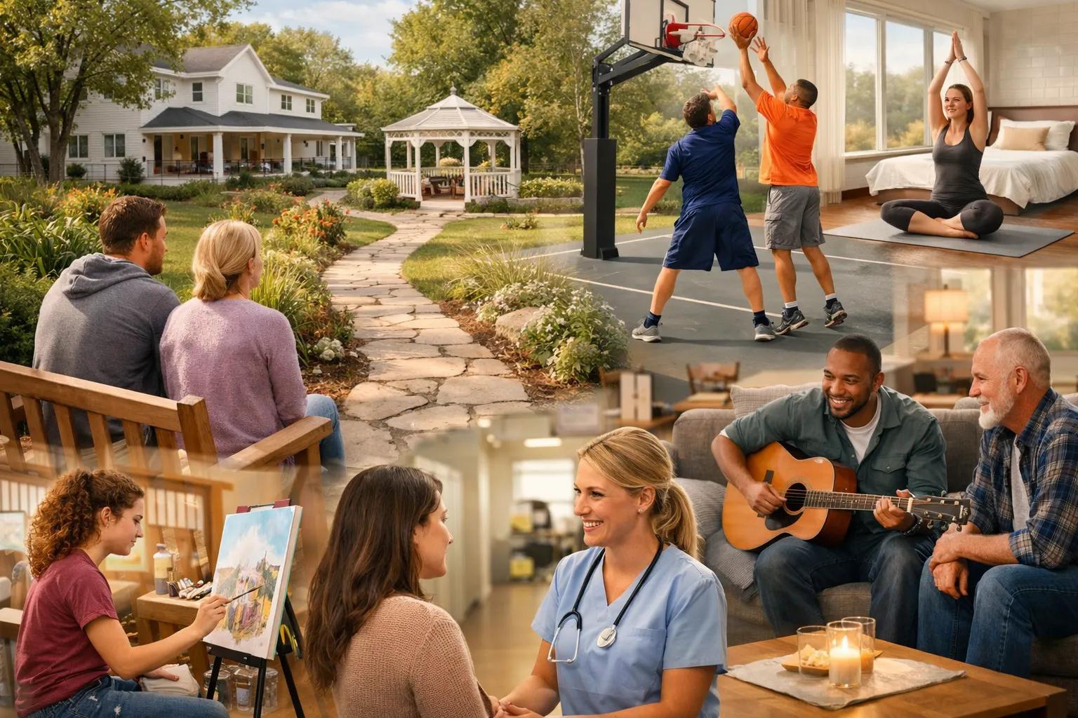 Holistic healing activities at Strive Recovery of Iowa including wellness, therapy, recreation, and supportive community spaces for addiction recovery.